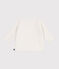 Baby-Cardigan kraus rechts gestrickt aus Baumwolle weiss MARSHMALLOW
