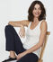 Leinen-Tanktop für Damen weiss MARSHMALLOW
