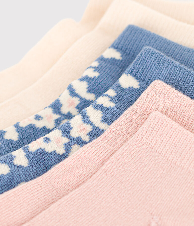 3er-Set Kindersocken aus Baumwolle mit Blumenmotiv vielfarbig