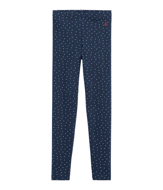 Kinder-Legging Mädchen blau HADDOCK/weiss MULTICO