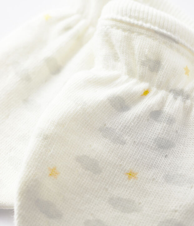 Anti-Kratz-F&auml;ustlinge aus Bio-Baumwolle f&uuml;r Babys weiss/vielfarbig