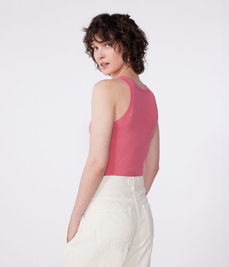 Damen-Tanktop L&rsquo;Iconique aus einfarbiger Baumwolle rosa