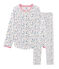 Rippstrick-Pyjama für Mädchen weiss MARSHMALLOW/weiss MULTICO