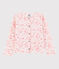 Kinder-Cardigan aus Jersey-Pikee für Mädchen rosa FLEUR/weiss MULTICO