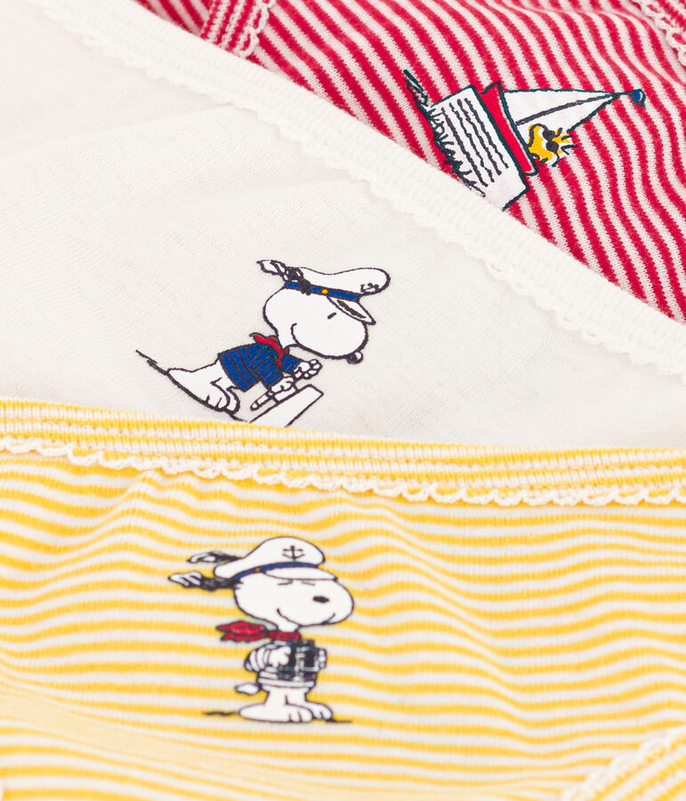 3er-Set Slips aus Baumwolle Petit Bateau X Snoopy f&uuml;r M&auml;dchen vielfarbig