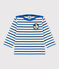 Baby-Matrosenshirt aus Baumwolle. weiss MARSHMALLOW/ SMOKING/ RUISSEAU
