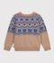 Kinder-Jacquardpullover aus Wolle und Baumwolle vielfarbig/vielfarbig