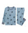 Rippstrick-Pyjama für kleine Jungen blau ACIER/weiss MULTICO