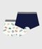Set Kinder-Boxershorts aus Baumwolle mit Tiergesichtern vielfarbig