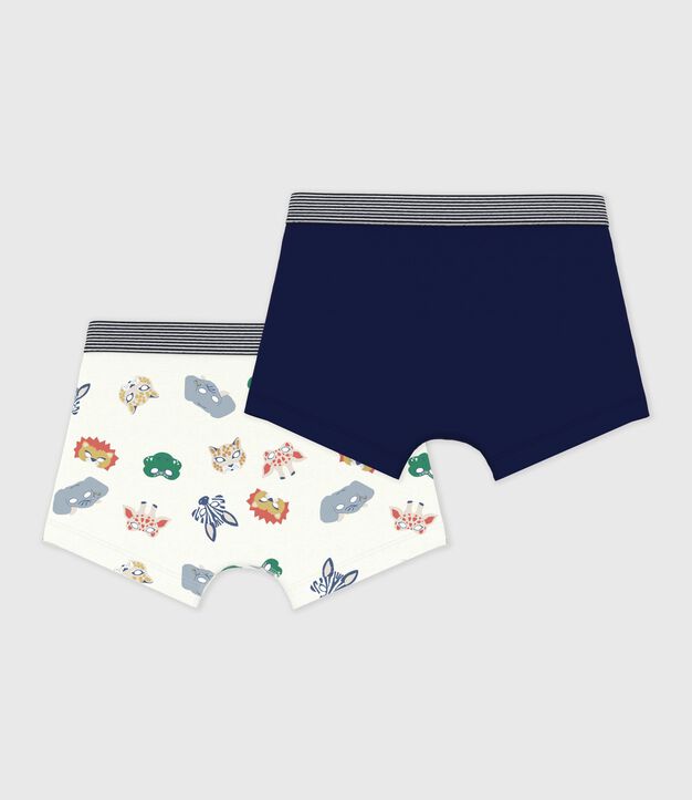 Set Kinder-Boxershorts aus Baumwolle mit Tiergesichtern vielfarbig