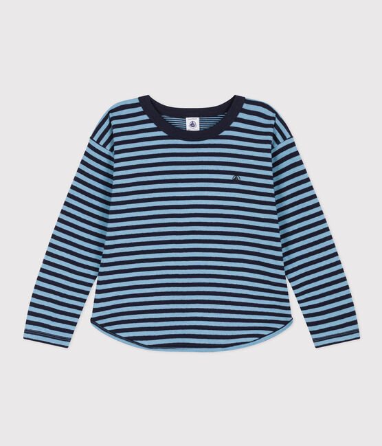 Langärmeliges T-Shirt aus Doppeljersey für Kinder/Jungen SMOKING/ AZUL