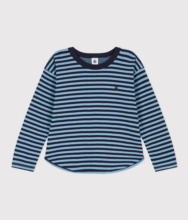 Lang&auml;rmeliges T-Shirt aus Doppeljersey f&uuml;r Kinder/Jungen blau/blau