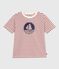 Kurzärmeliges Kinder-T-Shirt mit Muster rot MILK/ AMARANTE