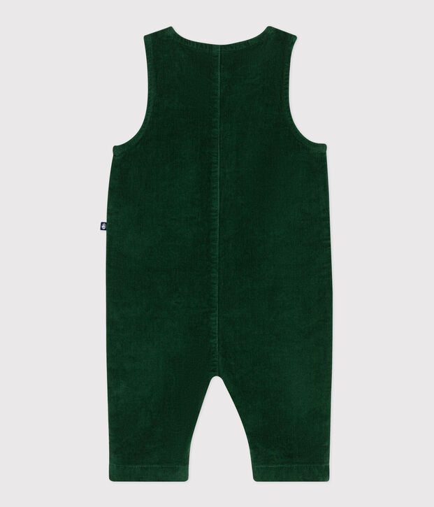 Langer Baby-Overall aus einfarbigem Nicki gr&uuml;n