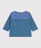 Lang&auml;rmeliges Baby T-Shirt aus Baumwolle mit Streifen. blau/gr&uuml;n