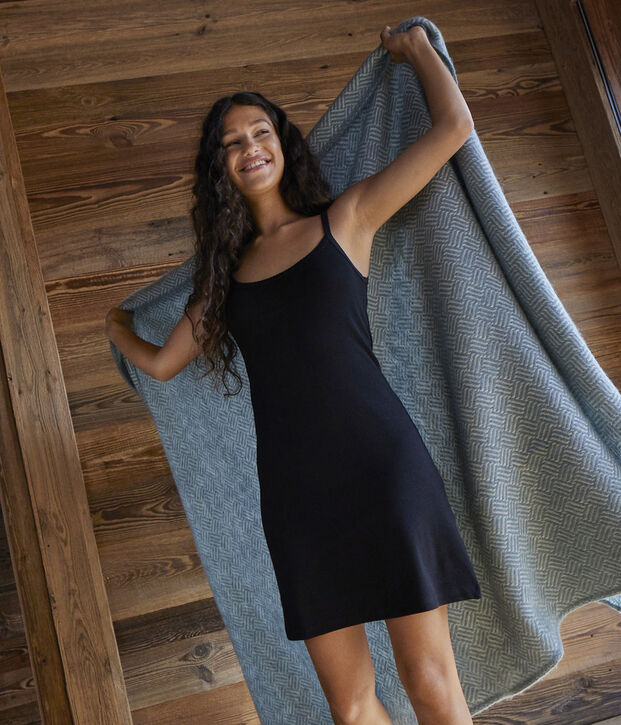 Klassisches Tr&auml;gerkleid aus Baumwolle f&uuml;r Damen schwarz