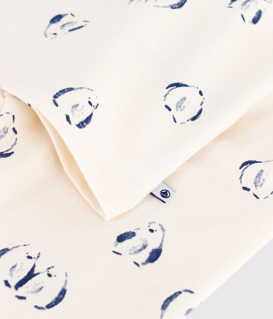 Kinder-Pyjama aus Molton mit Pinguinen blau MILK/ SOIR