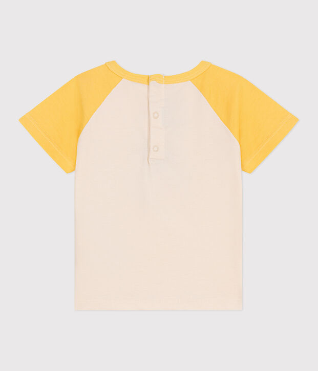 Kurz&auml;rmeliges Baby-T-Shirt aus Baumwolle im Colorblock gelb/gelb