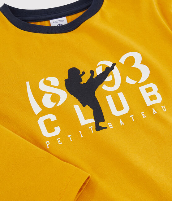 Kinder-T-Shirt mit Siebdruck für Jungen gelb BOUDOR