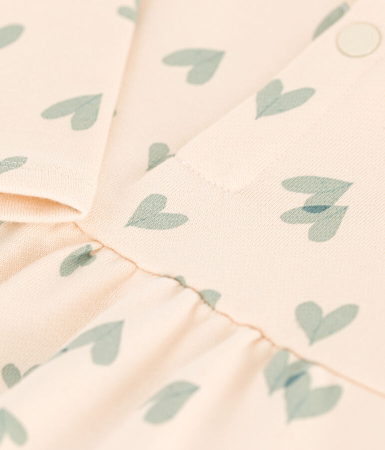 Lang&auml;rmeliges Baby-Kleid aus Molton f&uuml;r M&auml;dchen naturfarben/gr&uuml;n