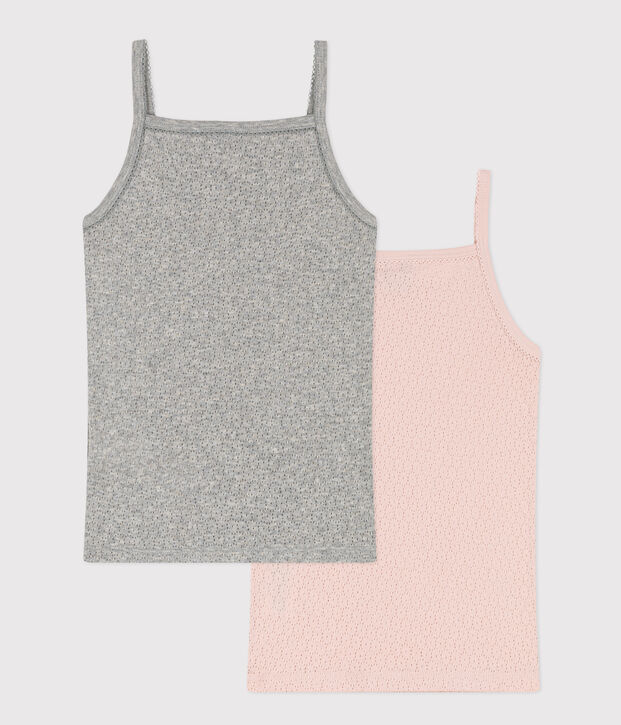 2er-Set-tr&auml;gerhemden aus Baumwolle f&uuml;r M&auml;dchen vielfarbig