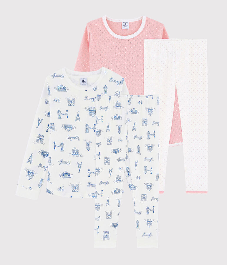 Set mit 2 Rippstrick-Pyjamas f&uuml;r kleine M&auml;dchen vielfarbig