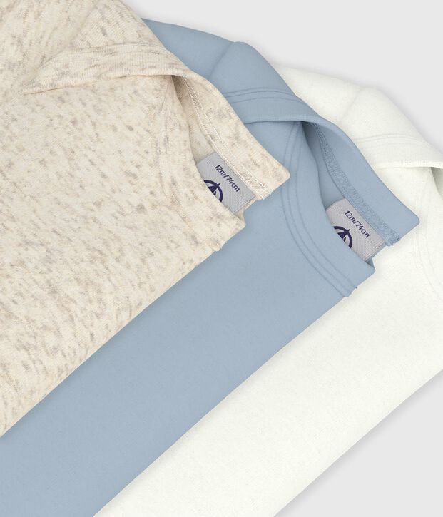 3er-Set aus einfarbigen, kurz&auml;rmeligen Bodys aus Baumwolle f&uuml;r Babys vielfarbig