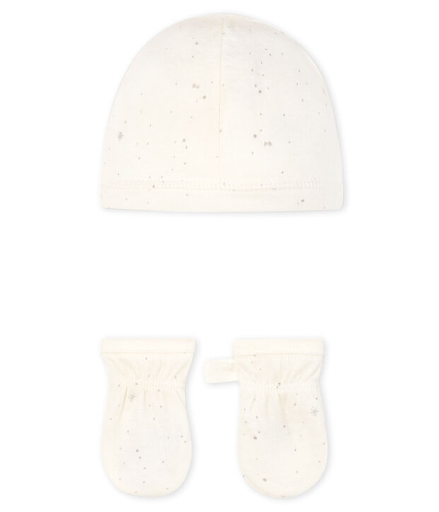 Set mit M&uuml;tzchen und Baby-F&auml;ustlinge aus Doppeljersey vielfarbig