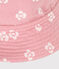 KINDERMÜTZE AUS BAUMWOLLGAUZE MIT ROSA BLUME UND CAPLINE rosa CHARME/weiss MARSHMALLOW