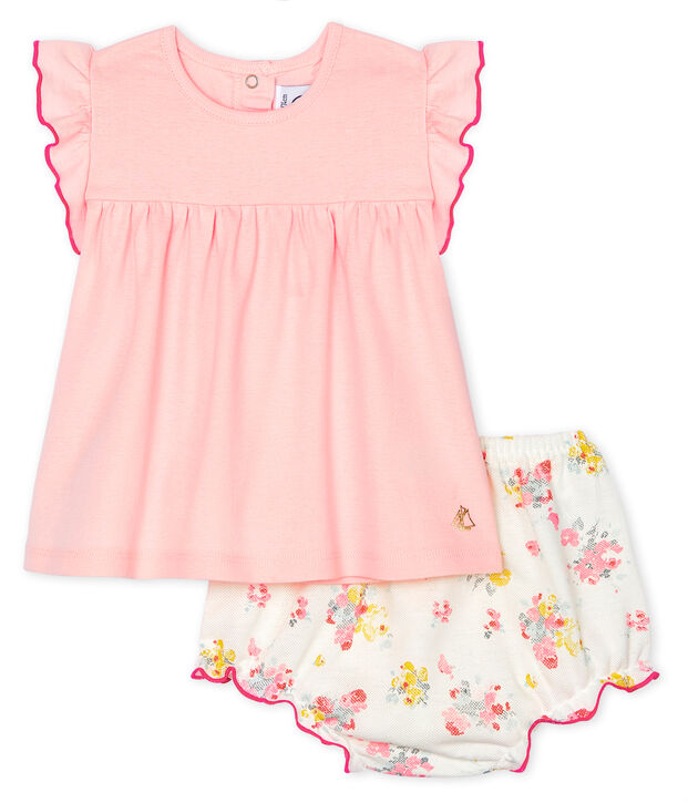 2-teiliges Baby-Ensemble f&uuml;r M&auml;dchen rosa/vielfarbig