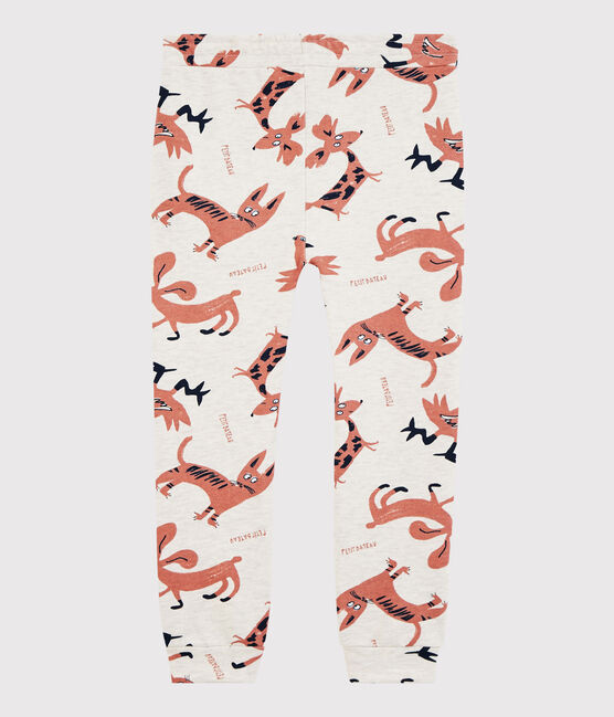 Kinder-Jogginghose aus Molton für Mädchen beige MONTELIMAR/weiss MULTICO