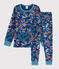 Kinderpyjama aus Doppeljersey mit Dschungelaufdruck für Jungen blau MEDIEVAL/weiss MULTICO