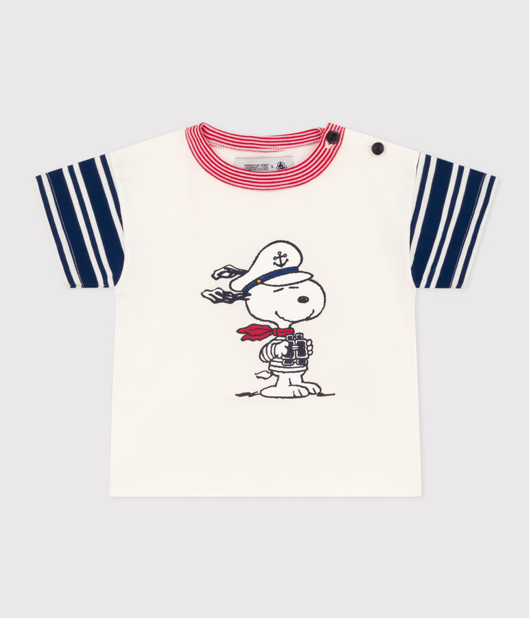 T-Shirt Petit Bateau X Snoopy aus leichtem Jersey f&uuml;r Babys weiss/vielfarbig