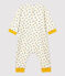Langer Baby-Overall aus Wolle/Bio-Baumwolle mit farbigem Sternenmuster beige MONTELIMAR/weiss MULTICO