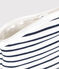Baby-Täschchen aus Baumwolle mit Streifen weiss MARSHMALLOW/blau SMOKING
