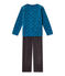 Jungen-Schlafanzug aus Velours-Frottier grau CAPECOD/blau CONTES/ MULTICO