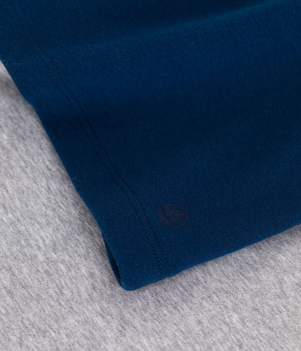 Kinder-Kurzpyjama aus einfarbigger Baumwolle blau/grau