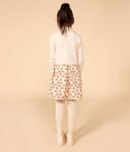 Langärmeliges Kinderkleid mit Printmotiv für Mädchen weiss AVALANCHE/ MULTICO