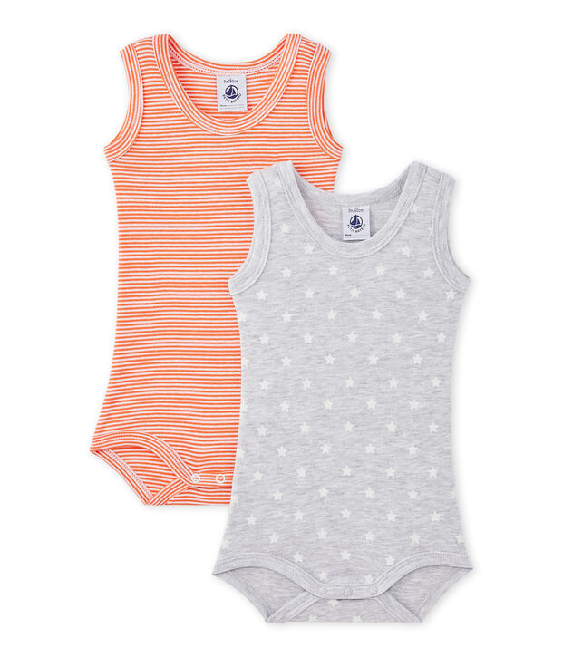 &Auml;rmellose Baby-Jungen-Bodys im 2er-Set weiss