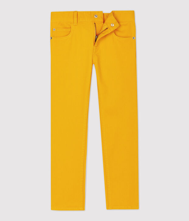 Kinder-Hose aus Sergestoff in Slim-Fit-Passform f&uuml;r Jungen gelb