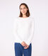Langärmeliges Damen-T-Shirt L'Iconique aus einfarbigem Rippstrick