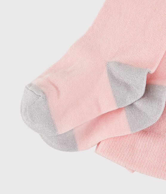 Kinder-Strumpfhose aus Jersey für Mädchen rosa MINOIS/ ARGENT