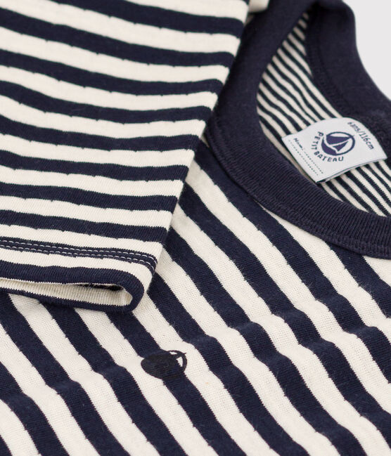 Langärmeliges T-Shirt aus Doppeljersey für Kinder/Jungen blau SMOKING/ AVALANCHE