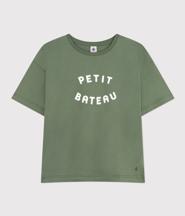Damen-T-Shirt Le Boxy aus Baumwolle gr&uuml;n