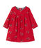 Baby-Mädchen-Kleid aus gedoppeltem Jersey mit Print rot FROUFROU/weiss MULTICO