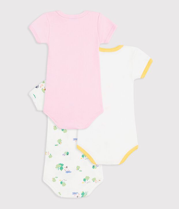 Lot de 3 bodies manches courtes en coton vielfarbig