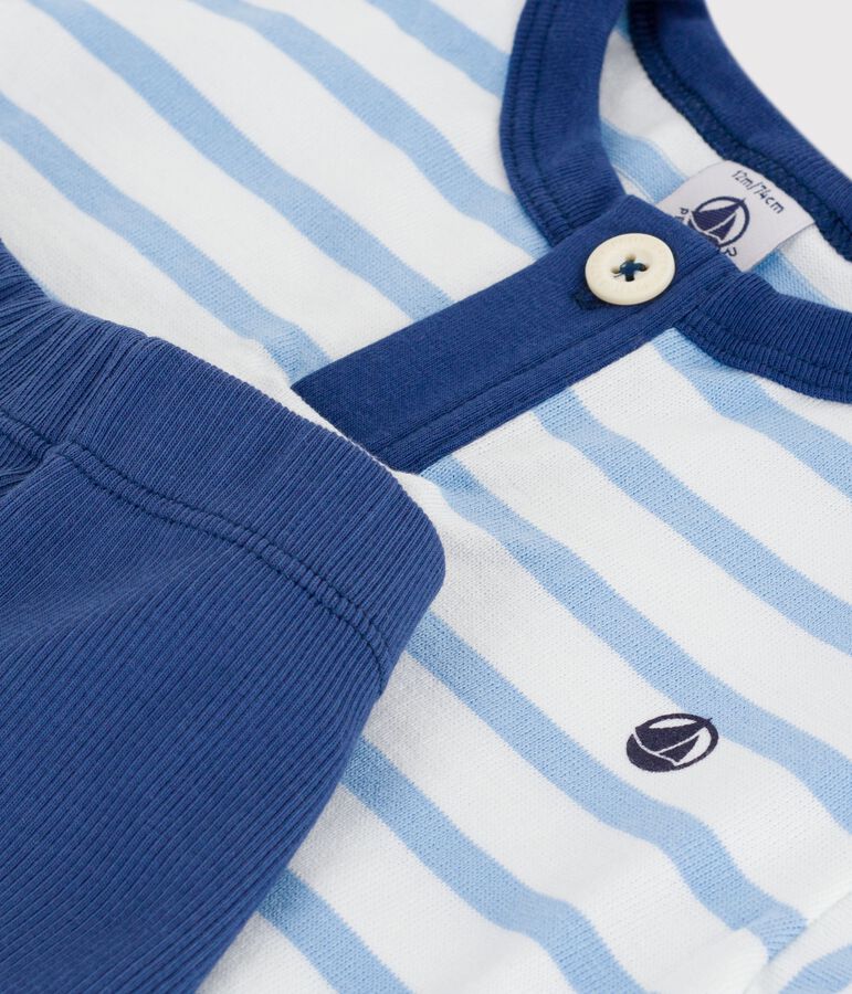 Baby-Geschenkset aus Baumwolle: 2-teiliges Set weiss MARSHMALLOW/weiss MULTICO