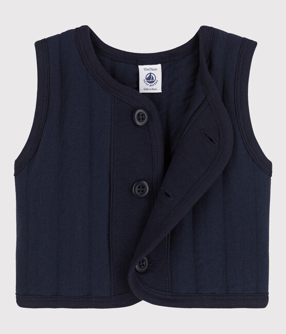 Baby-Weste aus gestepptem Doppeljersey blau SMOKING