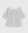Langärmeliges Baby-Kleid mit Kragen aus einfarbigem Flanell grau FUMEE CHINE