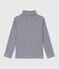 Kinder-Rollkragenshirt aus Baumwolle f&uuml;r M&auml;dchen und Jungen blau/weiss